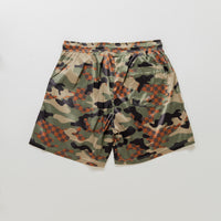 Camo Checkered Swim Trunks