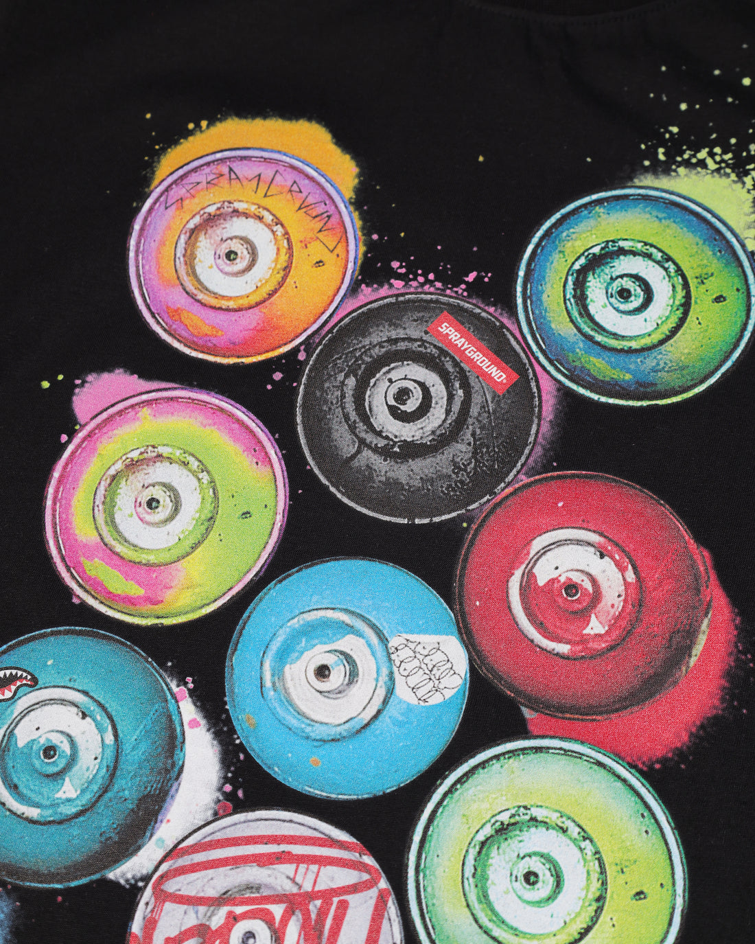 Niño / Niña  - Shark Paint Over T-shirt Blk