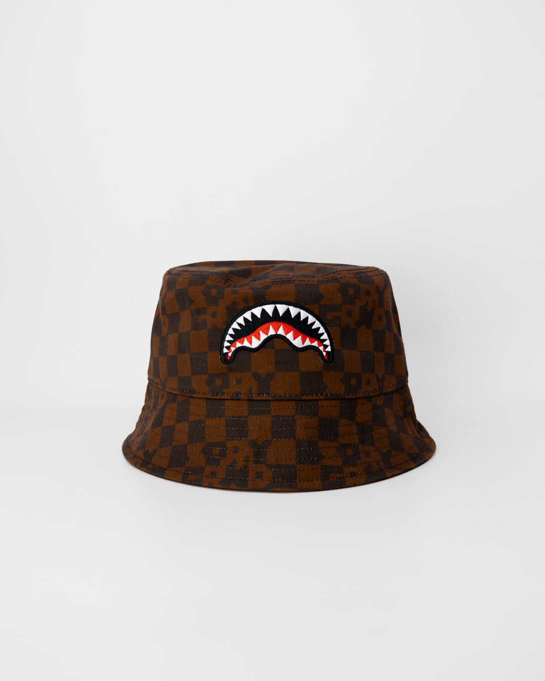 SPRAYGROUND BROWN CHECK BUCKET CAP