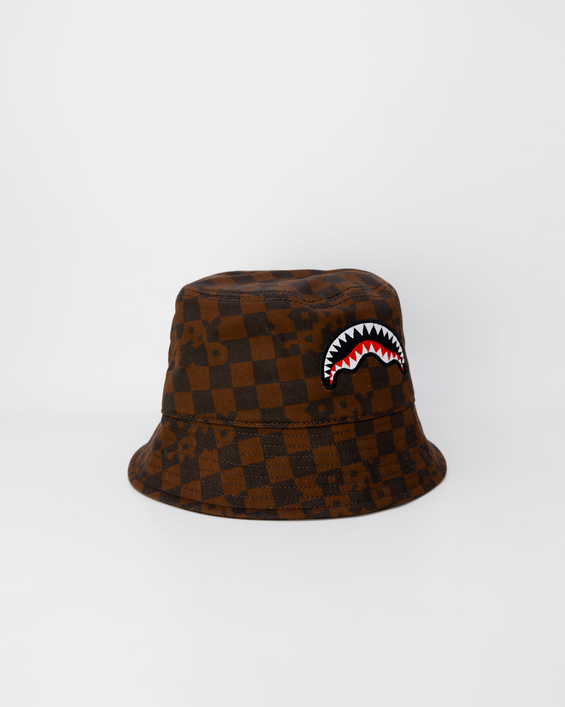 SPRAYGROUND BROWN CHECK BUCKET CAP