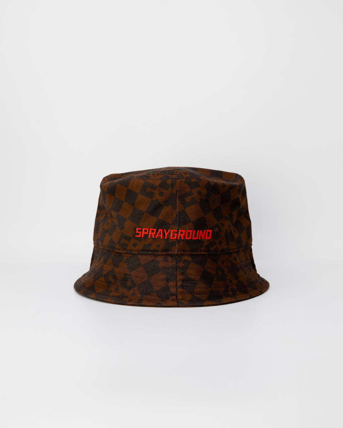 SPRAYGROUND BROWN CHECK BUCKET CAP