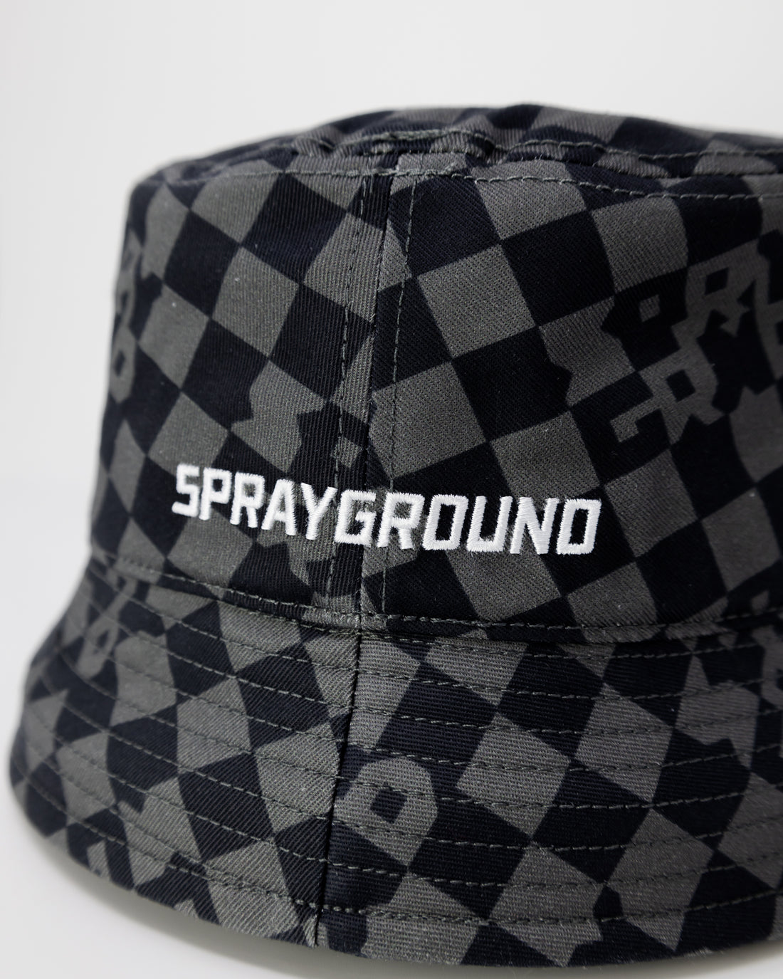 SPRAYGROUND GREY CHECK BUCKET CAP