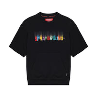 Shaded Embroidery French Terry T-shirt Blk