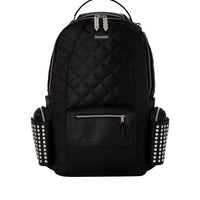Black Biker Quilt Cargo Backpack