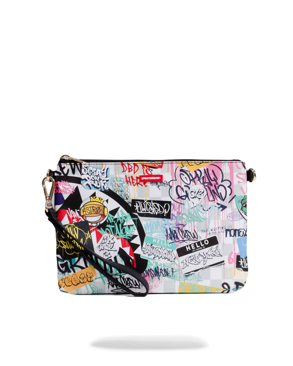 Pochette Sprayground Sip The Rizz Cream Cross Clutch Strap
