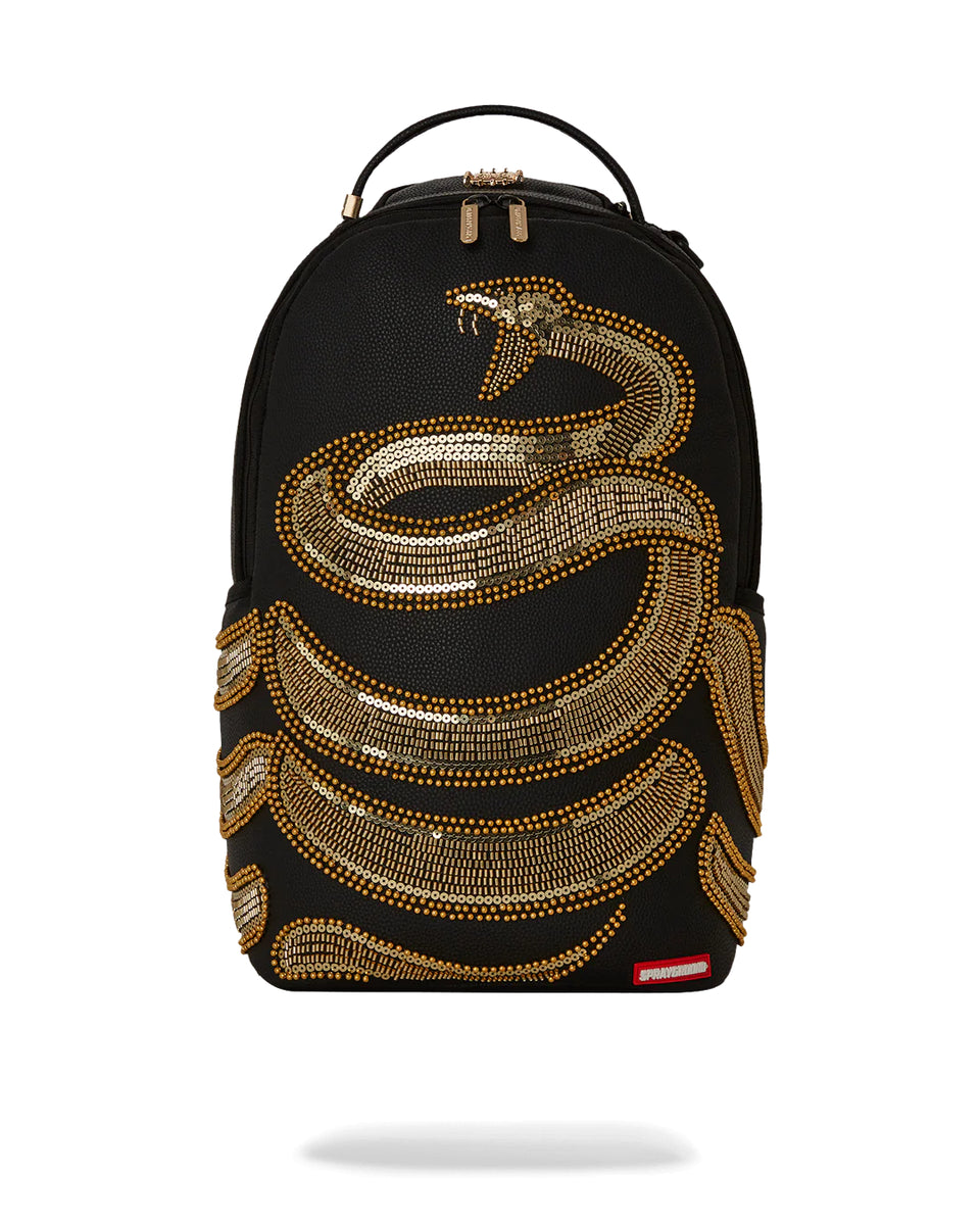 Backpack Sprayground Gold Sequin Snake Backpack display picture 3