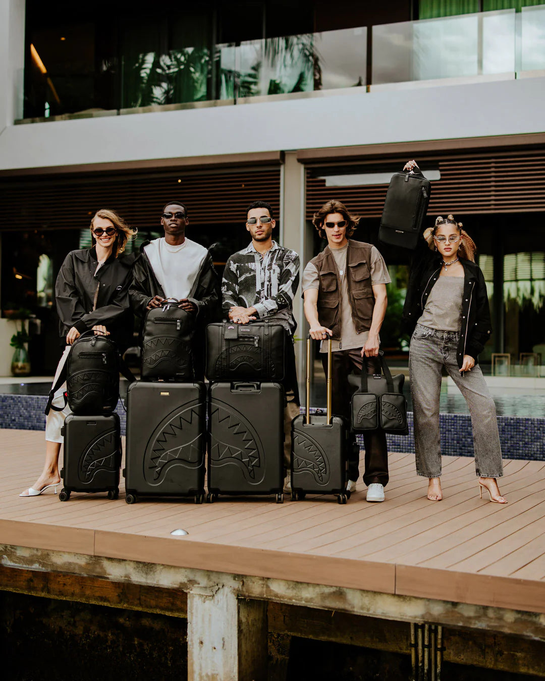 Luggage Sprayground Sharknautics Gunmetal Carryon Hard Luggage