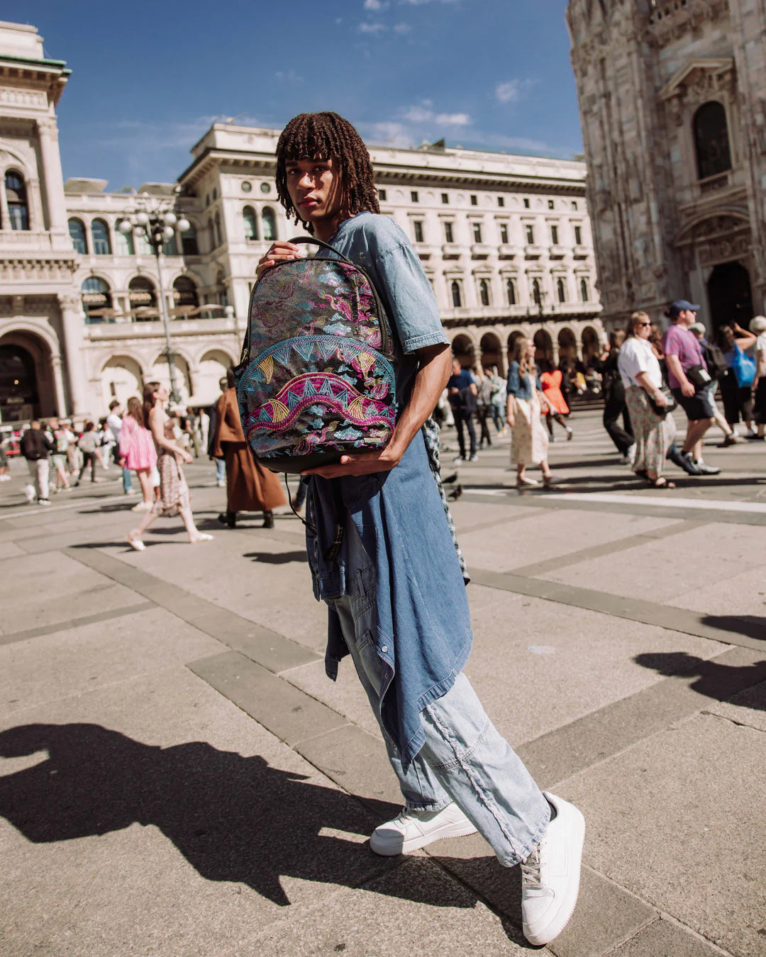 Embroidered Dragons Backpack
