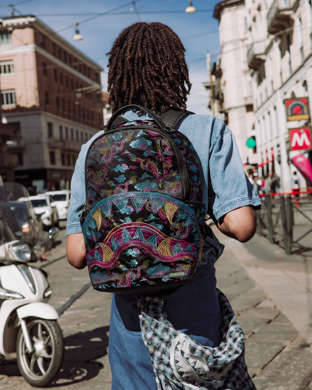 Embroidered Dragons Backpack