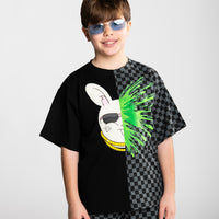 SPLATTER BUNNY SPLIT OVER T-SHIRT