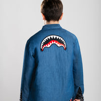 CHECK DENIM PADDED DOUBLE SHIRT J