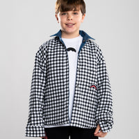 CHECK DENIM PADDED DOUBLE SHIRT J