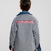 CHECK DENIM PADDED DOUBLE SHIRT J