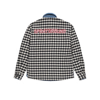 CHECK DENIM PADDED DOUBLE SHIRT J