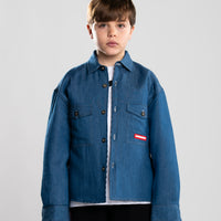 CHECK DENIM PADDED DOUBLE SHIRT J