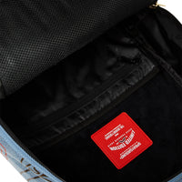 METALLIC PRINTED DENIM SHARK DLXSV BACKPACK