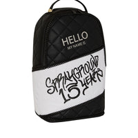 HELLO MY NAME IS 15 YEARS QUILTED BACKPACK