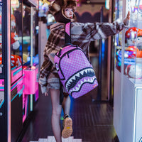 PINK AND BLACK DRIP CHECK DLXSV BACKPACK