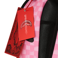 PINK AND BLACK DRIP CHECK DLXSV BACKPACK