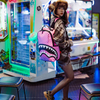 PINK AND BLACK DRIP CHECK DLXSV BACKPACK