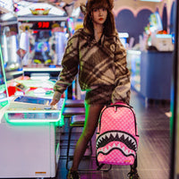 PINK AND BLACK DRIP CHECK DLXSV BACKPACK