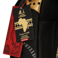 AI WONDERLAND GOLD AND BLACK BACKPACK
