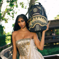 AI WONDERLAND GOLD AND BLACK BACKPACK