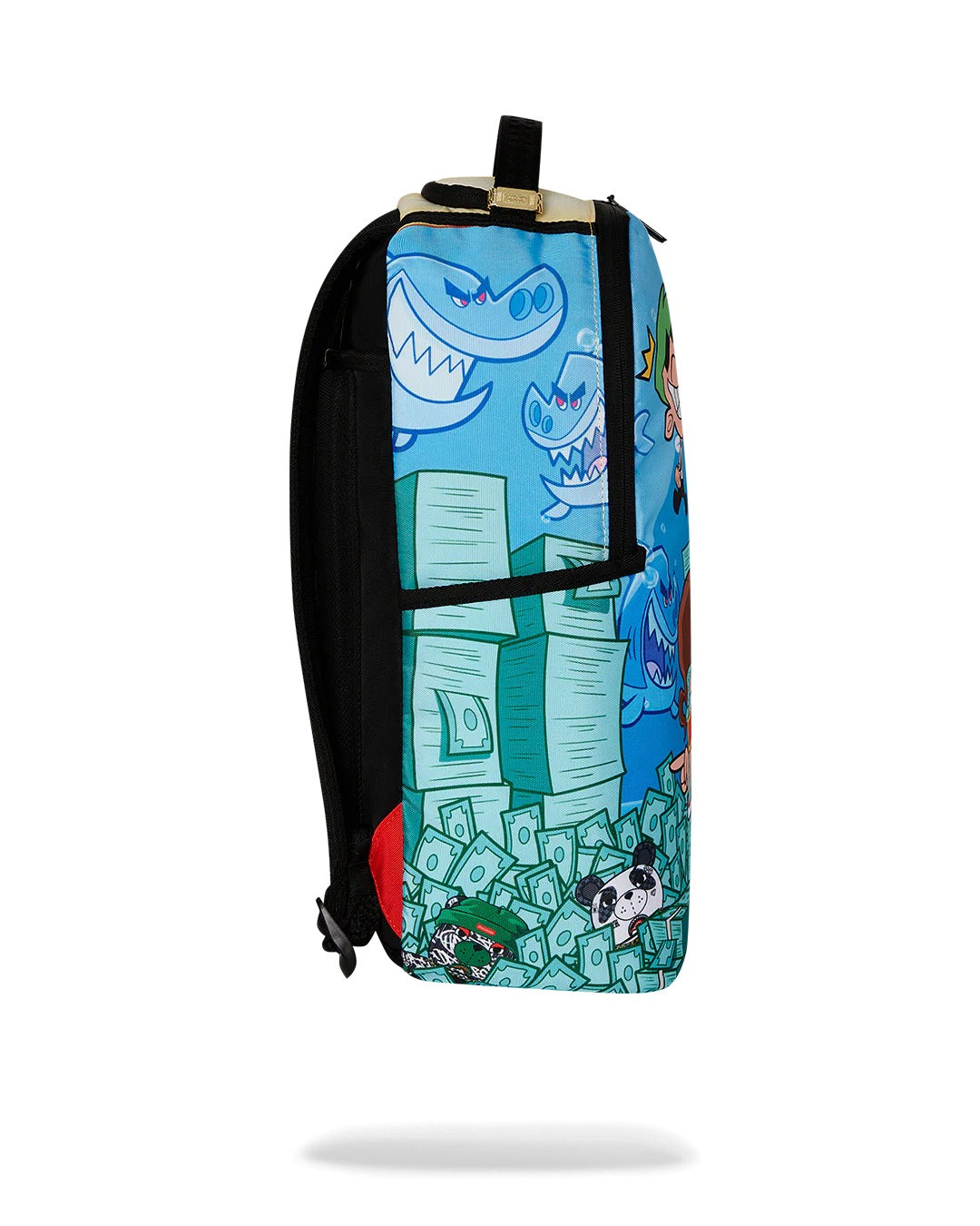 TIMMY SITTING ON MONEY CHAIR BACKPACK