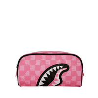 PINK AND BLACK DRIP CHECK POUCH