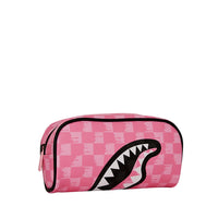 PINK AND BLACK DRIP CHECK POUCH