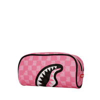 PINK AND BLACK DRIP CHECK POUCH