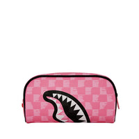 PINK AND BLACK DRIP CHECK POUCH