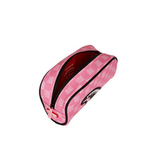 PINK AND BLACK DRIP CHECK POUCH