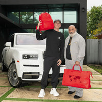 JAMES GLOBAL RED PYRAMID LARGE DUFFLE