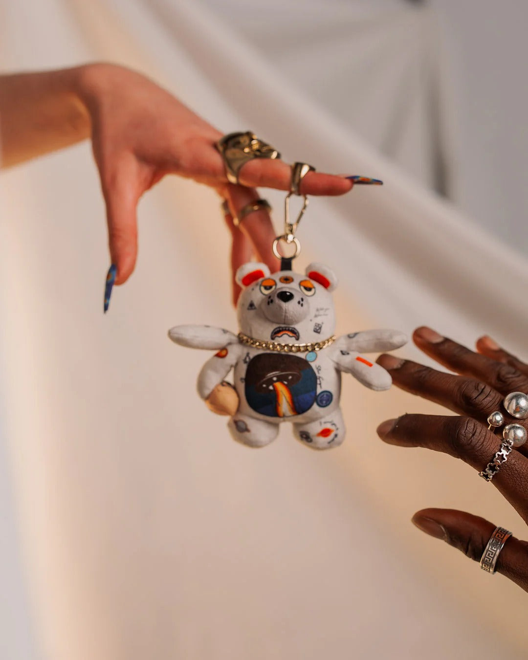 UFO SPACED OUT BEAR KEYCHAIN