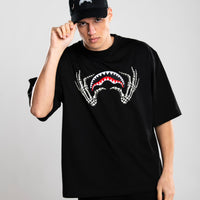 GLOW IN THE DARK SHARK BONE BOXY T-SHIRT