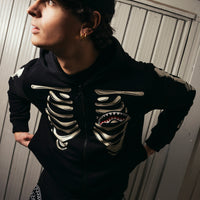 GLOW IN THE DARK SHARK BONE DOUBLE FULL-ZIP