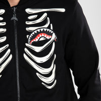 GLOW IN THE DARK SHARK BONE DOUBLE FULL-ZIP
