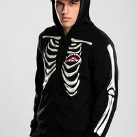 GLOW IN THE DARK SHARK BONE DOUBLE FULL-ZIP