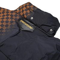 GREY CHECK DOWN JACKET