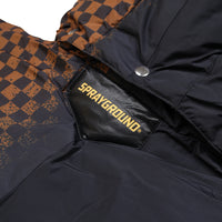 GREY CHECK DOWN JACKET