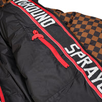 GREY CHECK DOWN JACKET