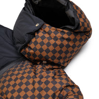 GREY CHECK DOWN JACKET