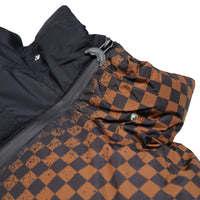 GREY CHECK DOWN JACKET