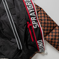 GREY CHECK DOWN JACKET
