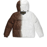 GREY CHECK DOWN JACKET