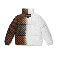 GREY CHECK DOWN JACKET