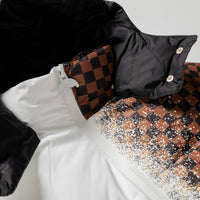 GREY CHECK DOWN JACKET