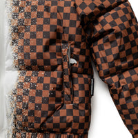 GREY CHECK DOWN JACKET