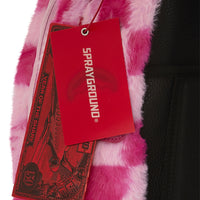 PINK FUR CHECK BACKPACK